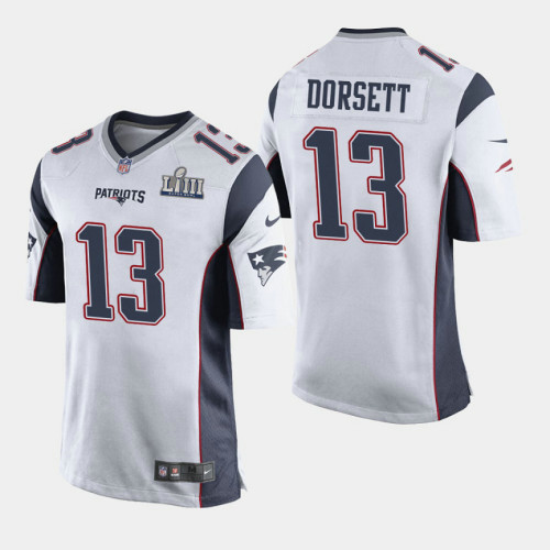 New England Patriots #13 Phillip Dorsett Super Bowl LIII Game Away ...