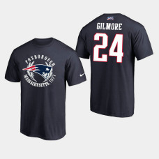 New England Patriots Stephon Gilmore NFL 100th Anniversary Iconic Flag Art T- Shirt - Navy