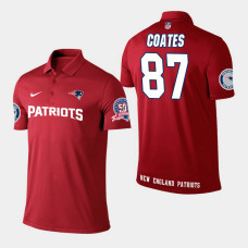 New England Patriots #87 Ben Coates Player Performance Polo - Red