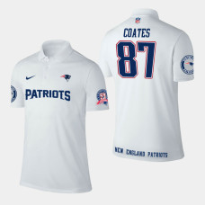 New England Patriots #87 Ben Coates Player Performance Polo - White