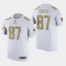 New England Patriots #87 Ben Coates Salute to Service T- Shirt - White