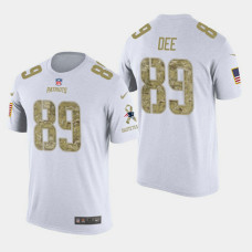 New England Patriots #89 Bob Dee Salute to Service T- Shirt - White