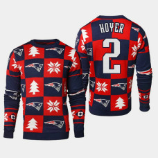 New England Patriots #2 Brian Hoyer 2018 Christmas Ugly Sweater - Navy