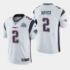 New England Patriots #2 Brian Hoyer Super Bowl LIII Champions Vapor Untouchable Limited Away Jersey - White