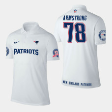 New England Patriots #78 Bruce Armstrong Player Performance Polo - White