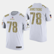 New England Patriots #78 Bruce Armstrong Salute to Service T- Shirt - White