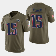 New England Patriots #15 Chris Hogan Salute to Service Limited Jersey - Olive