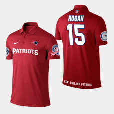 New England Patriots #15 Chris Hogan Player Performance Polo - Red