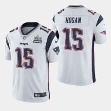 New England Patriots #15 Chris Hogan Super Bowl LIII Champions Vapor Untouchable Limited Away Jersey - White