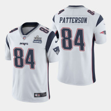 New England Patriots #84 Cordarrelle Patterson Super Bowl LIII Champions Vapor Untouchable Limited Away Jersey - White