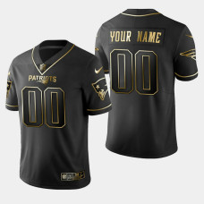 New England Patriots #00 Custom Golden Edition Vapor Untouchable Limited Jersey - Black