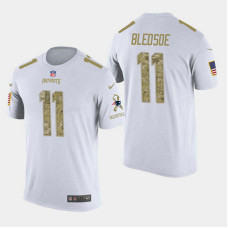 New England Patriots #11 Drew Bledsoe Salute to Service T- Shirt - White