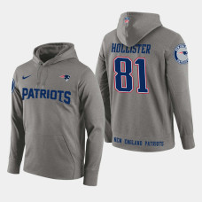 New England Patriots #81 Eric Decker Player Pullover Hoodie - Gray