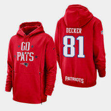 New England Patriots #81 Eric Decker Sideline Lockup Pullover Hoodie - Red