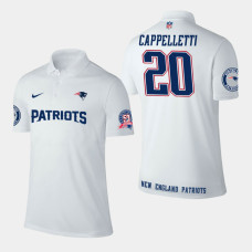 New England Patriots #20 Gino Cappelletti Player Performance Polo - White