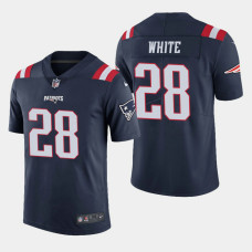 New England Patriots #28 James White Color Rush Limited Home Jersey - Navy