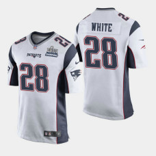 New England Patriots #28 James White Super Bowl LIII Champions Game Away Jersey - White