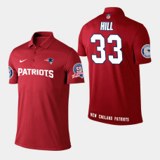New England Patriots #33 Jeremy Hill Player Performance Polo - Red