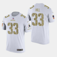 New England Patriots #33 Jeremy Hill Salute to Service T- Shirt - White