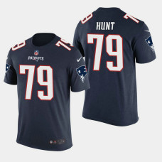 New England Patriots #79 Jim Lee Hunt Color Rush T- Shirt - Navy