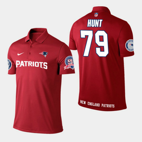 New England Patriots #79 Jim Lee Hunt Player Performance Polo - Red