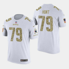 New England Patriots #79 Jim Lee Hunt Salute to Service T- Shirt - White