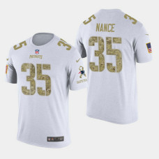 New England Patriots #35 Jim Nance Salute to Service T- Shirt - White