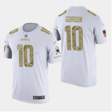 New England Patriots #10 Josh Gordon Salute to Service T- Shirt - White