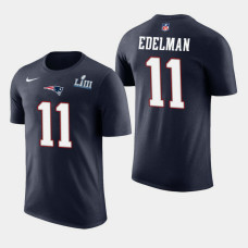 New England Patriots #11 Julian Edelman 2018 AFC Champions T- Shirt - Navy