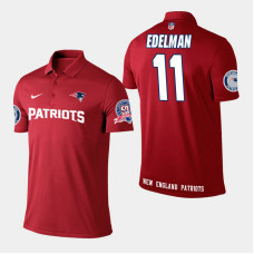 New England Patriots #11 Julian Edelman Player Performance Polo - Red