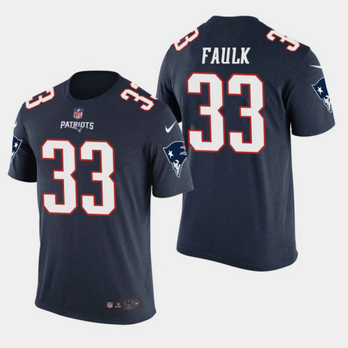 New England Patriots #33 Kevin Faulk Color Rush T- Shirt - Navy