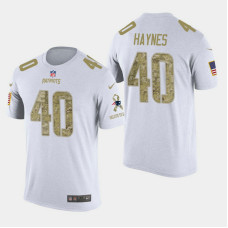 New England Patriots #40 Mike Haynes Salute to Service T- Shirt - White