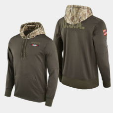 New England Patriots Salute to Service Sideline Therma Pullover Performance Hoodie - Olive