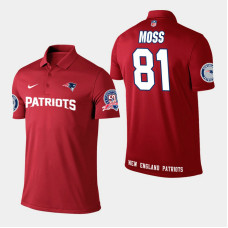 New England Patriots #81 Randy Moss Player Performance Polo - Red