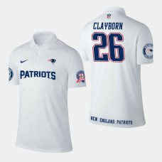 New England Patriots #26 Raymond Clayborn Player Performance Polo - White