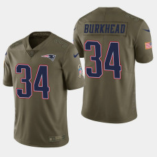 New England Patriots #34 Rex Burkhead Salute to Service Limited Jersey - Olive