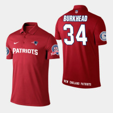 New England Patriots #34 Rex Burkhead Player Performance Polo - Red