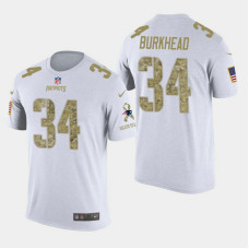 New England Patriots #34 Rex Burkhead Salute to Service T- Shirt - White