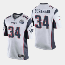 New England Patriots #34 Rex Burkhead Super Bowl LIII Champions Game Away Jersey - White