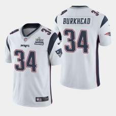 New England Patriots #34 Rex Burkhead Super Bowl LIII Champions Vapor Untouchable Limited Away Jersey - White