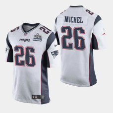 New England Patriots #26 Sony Michel Super Bowl LIII Champions Game Away Jersey - White