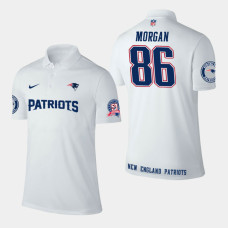 New England Patriots #86 Stanley Morgan Player Performance Polo - White