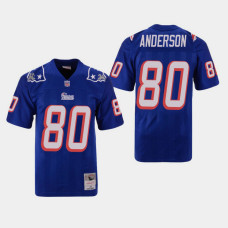 New England Patriots #80 Stephen Anderson Throwback Replica Jersey - Blue