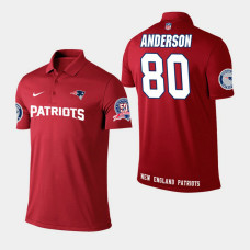 New England Patriots #80 Stephen Anderson Player Performance Polo - Red