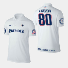 New England Patriots #80 Stephen Anderson Player Performance Polo - White
