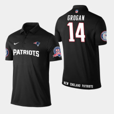 New England Patriots #14 Steve Grogan Player Performance Polo - Black