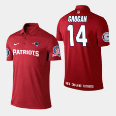 New England Patriots #14 Steve Grogan Player Performance Polo - Red