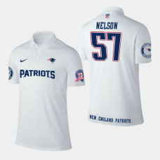 New England Patriots #57 Steve Nelson Player Performance Polo - White