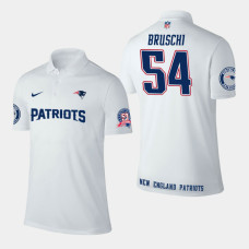 New England Patriots #54 Tedy Bruschi Player Performance Polo - White