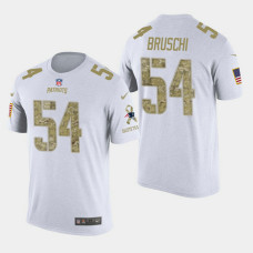 New England Patriots #54 Tedy Bruschi Salute to Service T- Shirt - White